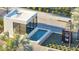 Modern guard house with a water feature at the entrance of the community at 3062 Rockefeller Way, Kissimmee, FL 34747