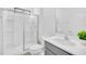 Clean bathroom featuring a walk-in shower and vanity at 6115 High Seas Dr, Orlando, FL 32821