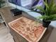Entertainment center with a map and potted plant at 8947 Shine Dr, Kissimmee, FL 34747