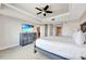 Primary bedroom with dresser, large TV, and comfortable bed at 7593 Gathering Dr # 505, Reunion, FL 34747