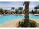 Inviting community pool area with palm trees and lounge chairs at 1165 Trappers Trail Loop, Davenport, FL 33896