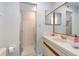 Clean bathroom with shower, sink, and vanity at 466 Bouchelle Dr # 202, New Smyrna Beach, FL 32169