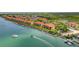Aerial view of community showcasing waterfront location and boat access at 466 Bouchelle Dr # 202, New Smyrna Beach, FL 32169