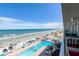 Aerial view of oceanfront pool and beach at 701 S Atlantic Ave # 508, Daytona Beach, FL 32118
