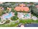 Aerial view of community pool and clubhouse at 3004 Red Ginger Rd, Kissimmee, FL 34747