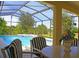 Relaxing screened pool area with patio furniture and lush landscaping at 3327 Shrike Hill Court, Clermont, FL 34714