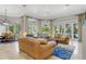 Bright living room with access to the backyard and water views, featuring comfortable seating at 1911 Lake Markham Preserve Trl, Sanford, FL 32771