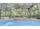 Screened-in pool and spa with lush backyard views at 2938 Daybreak Dr, Orlando, FL 32825
