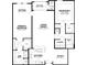 Two-bedroom, two-bathroom floor plan with open living area at 7557 Laureate Blvd # 6208, Orlando, FL 32827