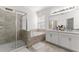 Modern bathroom with double vanity, soaking tub, and shower at 3846 Cabo Rojo Dr, Saint Cloud, FL 34772
