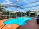 Relaxing screened pool area with patio furniture and a dining table at 114 Castlemain Cir, Davenport, FL 33897