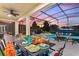 Outdoor dining area on patio overlooking the pool at 5204 Oakbourne Ave, Davenport, FL 33837