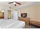 Main bedroom with king bed and access to the bathroom at 12544 Floridays Resort Dr # 503-B, Orlando, FL 32821
