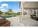 Resort-style pool and patio with luxurious seating and dining areas at 4029 Isabella Cir, Windermere, FL 34786