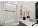 Clean bathroom with marble shower and vanity at 4029 Isabella Cir, Windermere, FL 34786