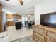 Living room with a view of the kitchen and dining area at 111 10Th St, New Smyrna Beach, FL 32168