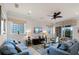 Spacious living room with two sofas and a TV at 7576 Excitement Dr, Reunion, FL 34747