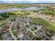 Community overview, showcasing numerous houses near a lake at 442 Ella Mae Dr, Davenport, FL 33897