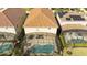 House with pool and solar panels on the roof, viewed from above at 5300 Oakbourne Ave, Davenport, FL 33837