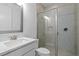Bathroom with vanity, toilet and shower with glass enclosure at 9832 Bucklow Hill Dr, Orlando, FL 32832
