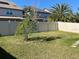 Spacious backyard with grassy lawn, privacy fence, and small trees at 14154 Dove Hollow Dr, Orlando, FL 32824
