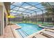 Inviting screened pool and spa with ample lounge chairs at 1431 Wexford Way, Davenport, FL 33896