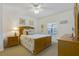 Bedroom with a full-size bed and ocean views at 5300 S Atlantic Ave # 15-403, New Smyrna Beach, FL 32169