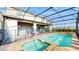 Screened pool and spa with surrounding patio at 1586 Lima Ave, Kissimmee, FL 34747