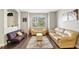 Spacious living room featuring light leather sofas and dark wood floors at 2524 Dover Glen Cir, Orlando, FL 32828
