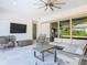 Spacious patio with comfortable seating, a large TV, and relaxing atmosphere at 15680 Panther Lake Dr, Winter Garden, FL 34787