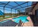 Screened-in pool and spa with patio furniture at 2588 Shanti Dr, Kissimmee, FL 34746