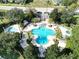 Resort-style pool with spa and lush landscaping at 7770 Sandy Ridge Dr # 227, Reunion, FL 34747