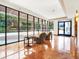 Lobby lounge area with comfortable seating and views of the pool area at 530 E Central Blvd # 802, Orlando, FL 32801