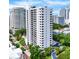High-rise building with city views and lush landscaping at 530 E Central Blvd # 802, Orlando, FL 32801
