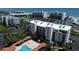 Aerial view showing the community pool and oceanfront location at 5300 S Atlantic Ave # 8-207, New Smyrna Beach, FL 32169