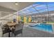 Private screened pool and patio with outdoor kitchen and dining at 3954 Lana Ave, Davenport, FL 33897