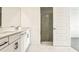 Bathroom with double vanity and shower at 2012 Rosewood Dr, Bartow, FL 33830