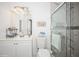 Bathroom with white vanity and glass shower at 218 Hillcrest Dr, Davenport, FL 33897