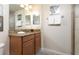 Bathroom with granite countertop and shower at 8951 Bismarck Palm Rd, Kissimmee, FL 34747
