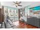 Versatile bedroom with hardwood floors and city views; perfect for a home gym at 322 E Central Blvd # 710, Orlando, FL 32801