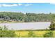 Scenic view of a lake with lush greenery and houses in the background at 19906 Eldorado Dr, Eustis, FL 32736