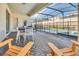Outdoor patio with seating, dining area, and screened pool view at 1870 Summer Dr, Davenport, FL 33897