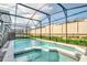 Relaxing screened pool and spa with a spacious deck at 1870 Summer Dr, Davenport, FL 33897