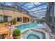 Relaxing pool and spa with covered patio; perfect for outdoor entertaining at 334 Chadwick Dr, Davenport, FL 33837