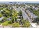 Aerial view of a house nestled amongst lush trees and neighboring buildings at 31 W Harding St, Orlando, FL 32806