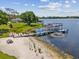 Lakefront dock with sandy beach and picnic area at 7220 Grace Rd, Orlando, FL 32819