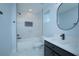 Clean bathroom featuring a bathtub, shower, and updated vanity at 1146 Atlantic Ave, Fruitland Park, FL 34731