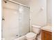 Clean bathroom with shower and toilet at 2543 Old Kent Cir, Kissimmee, FL 34758