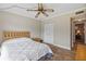 Bedroom with a double bed, closet, and tiled floor at 335 N Causeway # B010, New Smyrna Beach, FL 32169