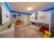Mickey Mouse themed bedroom with a bunk bed and mural at 4057 Lana Ave, Davenport, FL 33897